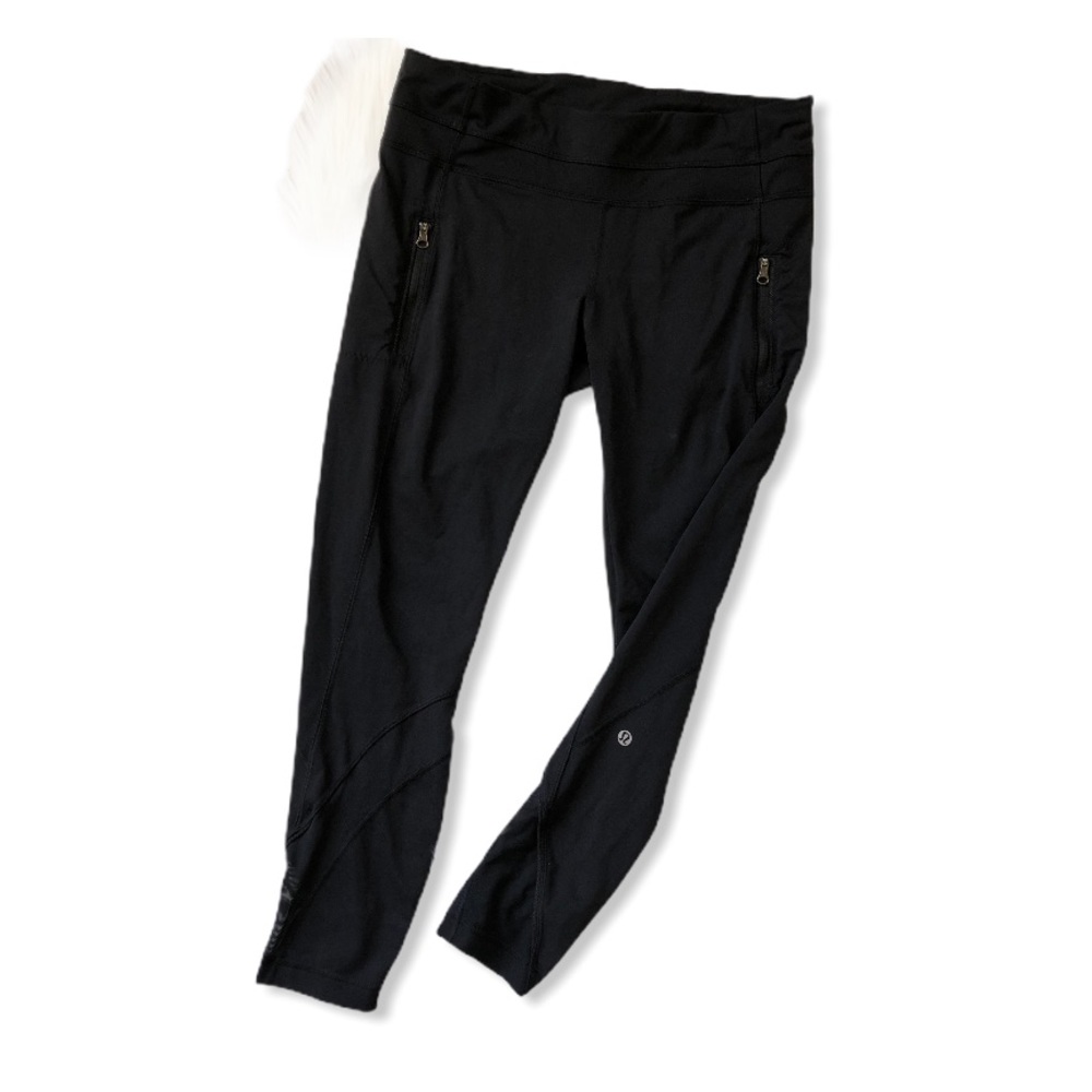 Lululemon ankle leggings with front mesh